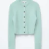 Cardigan spazzolato in misto mohair