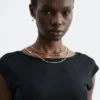 Collana a doppia catena con pietre