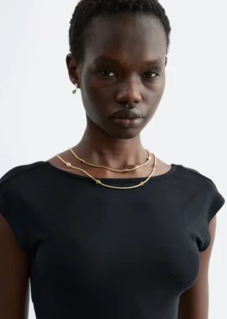 Collana a doppia catena con pietre