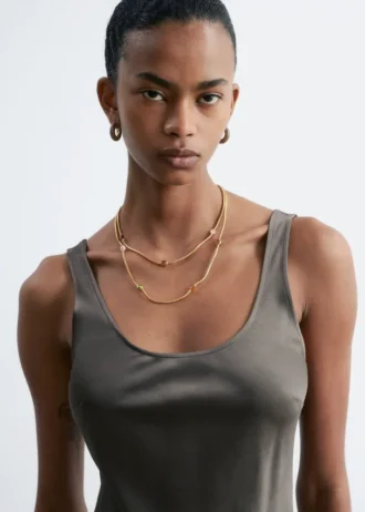 Collana a doppia catena con pietre