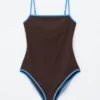 Costume da bagno con bordi a contrasto