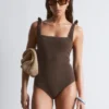 Costume da bagno con fiocchi testurizzati
