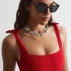 Costume da bagno con fiocchi testurizzati