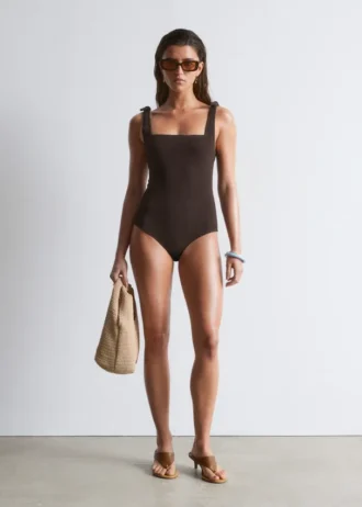 Costume da bagno con fiocchi testurizzati