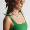 Costume da bagno con fiocchi testurizzati