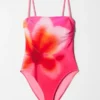 Costume da bagno con scollo dritto e spalline