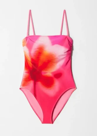 Costume da bagno con scollo dritto e spalline