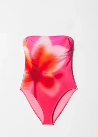 Costume da bagno con scollo dritto e spalline