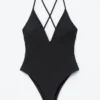 Costume da bagno con spalline incrociate sulla schiena