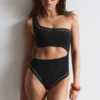 Costume da bagno monospalla con cut-out