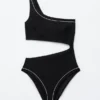 Costume da bagno monospalla con cut-out