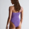 Costume da bagno monospalla con texture