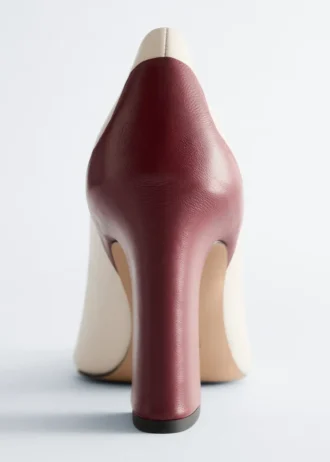 Décolleté in pelle con blocchi di colore