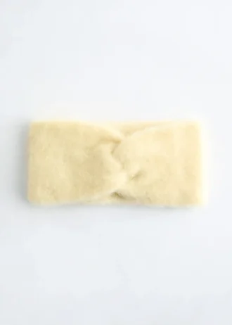 Fascia per capelli con intreccio frontale in misto mohair