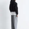 Felpa con cappuccio corta in scuba con zip