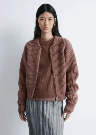 Giacca bomber in maglia di lana