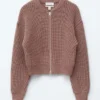 Giacca bomber in maglia di lana