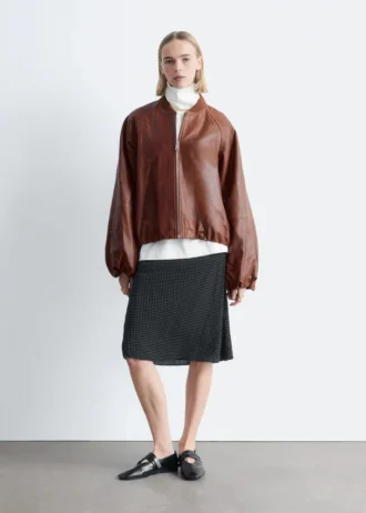 Giacca bomber in pelle