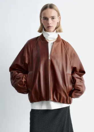 Giacca bomber in pelle
