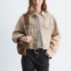 Giacca corta in denim sovratinto
