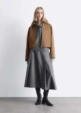 Giacca corta in twill