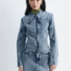Giacca in denim aderente con zip