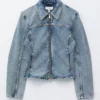 Giacca in denim aderente con zip