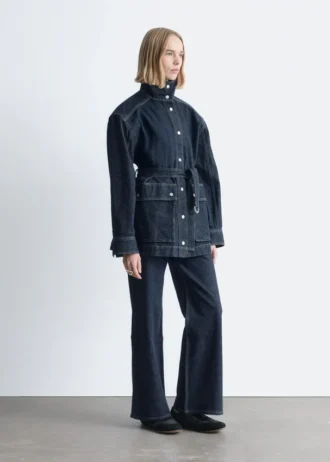 Giacca in denim con cintura da annodare