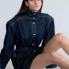 Giacca in denim con cintura da annodare