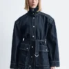 Giacca in denim con cintura da annodare