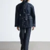 Giacca in denim con cintura da annodare