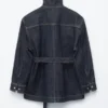 Giacca in denim con cintura da annodare