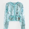 Giacca in maglia con decorazioni in paillettes