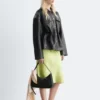 Giacca in pelle con coulisse in vita