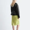 Giacca in pelle con coulisse in vita