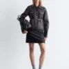 Giacca in pelle con tasche applicate