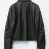 Giacca in pelle con tasche applicate