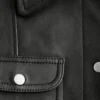 Giacca in pelle con tasche applicate