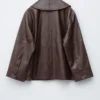 Giacca squadrata in pelle nappa