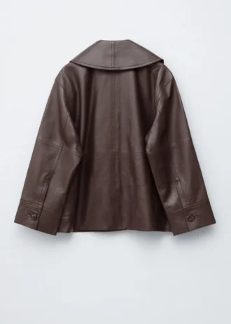 Giacca squadrata in pelle nappa