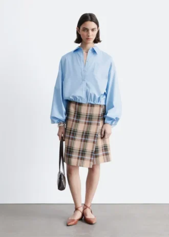 Gonna a portafoglio in tartan al ginocchio