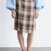 Gonna a portafoglio in tartan al ginocchio