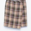 Gonna a portafoglio in tartan al ginocchio