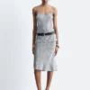 Gonna midi in jacquard di viscosa e seta
