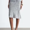 Gonna midi in jacquard di viscosa e seta