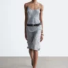 Gonna midi in jacquard di viscosa e seta