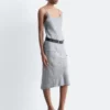 Gonna midi in jacquard di viscosa e seta
