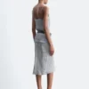 Gonna midi in jacquard di viscosa e seta