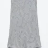 Gonna midi in jacquard di viscosa e seta