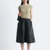 Gonna midi in twill arricciato